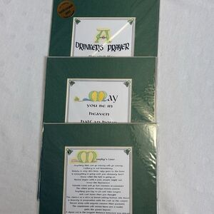 Lot 3 Irish Hand-Coloured Prints Made Ireland Murphy's Law Drinkers Prayer 13”